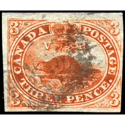 canada stamp 4 beaver 3d 1852 U F VF 063