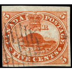canada stamp 15 beaver 5 1859 U IMPERF 048