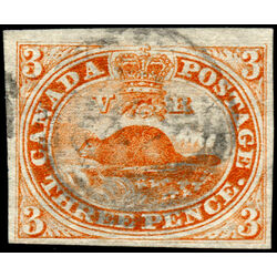 canada stamp 4 beaver 3d 1852 U VF 068