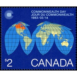 canada stamp 977i map of the earth 2 1983