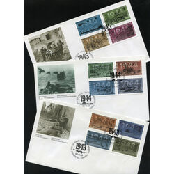 collection of 3 first day covers of the second world war 1943 45