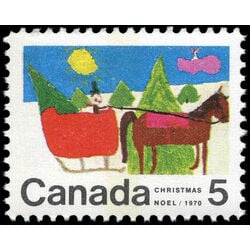 canada stamp 520p horse drawn sleigh 5 1970