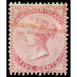 british columbia vancouver island stamp 5 queen victoria 5 1865 U F 026