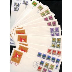 collection of 12 fdc definitives of canada wildflowers