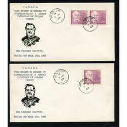 canada stamp 410 sir casimir czowski 5 1963 FDC 001