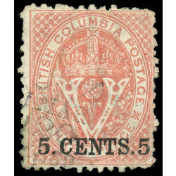british columbia vancouver island stamp 14 surcharges 1869 U F 002
