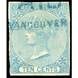 british columbia vancouver island stamp 4 queen victoria 10 1865 U VF 011