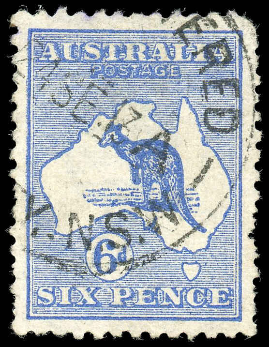 Australia Stamp Scott# 6 Kangaroo and Map 1913  C542 