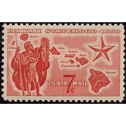 us stamp c air mail c55 hawaii s admission to statehood 7 1959