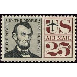 us stamp c air mail c59 abraham lincoln 25 1959