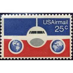 us stamp c air mail c89 plane and globes 25 1976