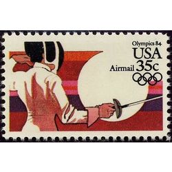 us stamp air mail c c109 fencing 35 1983