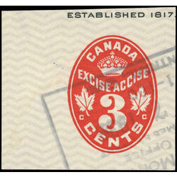canada revenue stamp fch5 embossed cheque stamps 3 1915