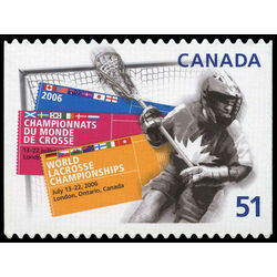 canada stamp 2161i lacrosse player 51 2006