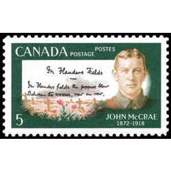 canada stamp 487i john mccrae and poem 5 1968