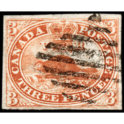 canada stamp 4 beaver 3d 1852 U VF 074