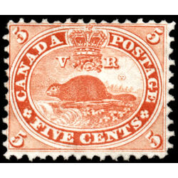 canada stamp 15 beaver 5 1859 M F 063
