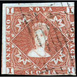 nova scotia stamp 1 pence issue victoria 1d 1853 U VG 012