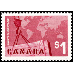 canada stamp 411 crane and map 1 1963