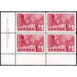 canada stamp 411i crane and map 1 1963 PB LL