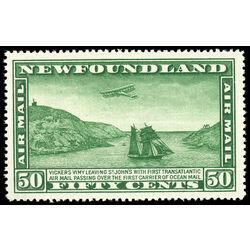 newfoundland stamp c7 airplane and packet ship 50 1931 M VFNH 009