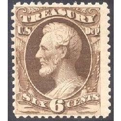 us stamp officials o o110 treasury 6 1879