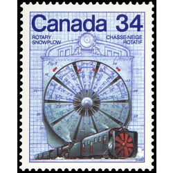 canada stamp 1099 rotary snowplow 34 1986