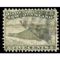 newfoundland stamp 25 harp seal 5 1866 U VF 011