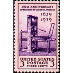 us stamp postage issues 857 300th anniversary of printing 3 1939