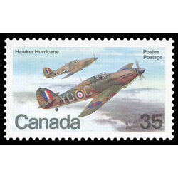 canada stamp 876 hawker hurricane 1935 35 1980