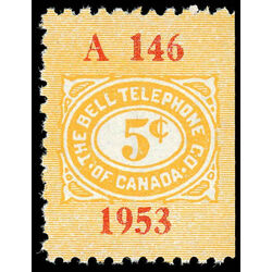 canada revenue stamp tbt139 telephone telegraph franks 5 1953