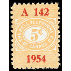 canada revenue stamp tbt141 telephone telegraph franks 5 1954