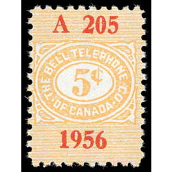canada revenue stamp tbt145 telephone telegraph franks 5 1956