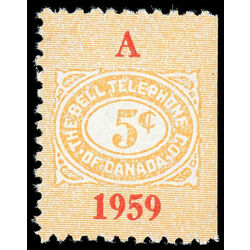 canada revenue stamp tbt151 telephone telegraph franks 5 1959