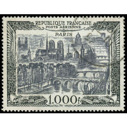 france stamp c27 air view of paris 1949