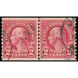 us stamp postage issues 599a washington 2 1923 JOINT LINE PAIR U VF 003