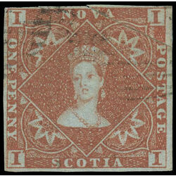 nova scotia stamp 1 pence issue victoria 1d 1853 U F 013