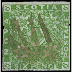 nova scotia stamp 4 pence issue 6d 1851 U F 016
