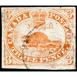 canada stamp 1 beaver 3d 1851 U VF 042