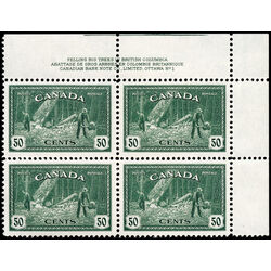 canada stamp 272 logging bc 50 1946 PB UR 1