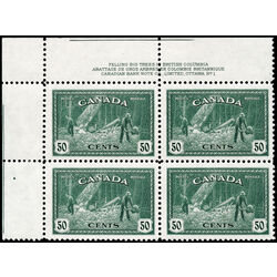 canada stamp 272 logging bc 50 1946 PB UL 005