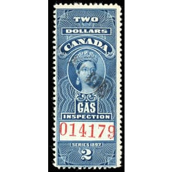 canada revenue stamp fg24 victoria gas inspection 2 1897