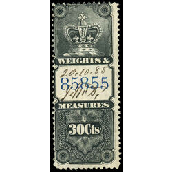 canada revenue stamp fwm28 crown 30 1885