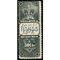canada revenue stamp fwm28 weights and measures crown 30 1885