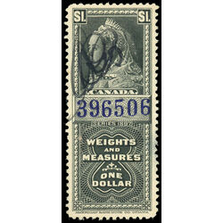 canada revenue stamp fwm51a victoria weights and measures 1 1897