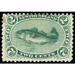 newfoundland stamp 24 codfish 2 1871 M F VF 024