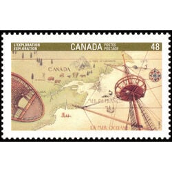 canada stamp 1406 exploration cartier 48 1992