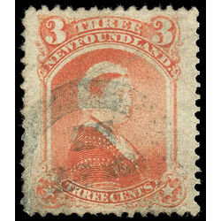 newfoundland stamp 33 queen victoria 3 1870 U VF 026