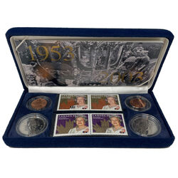 queen elizabeth ii coronation stamp and coin set 1953 2003