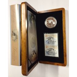 peregrine falcon and nestlings stamp coin set